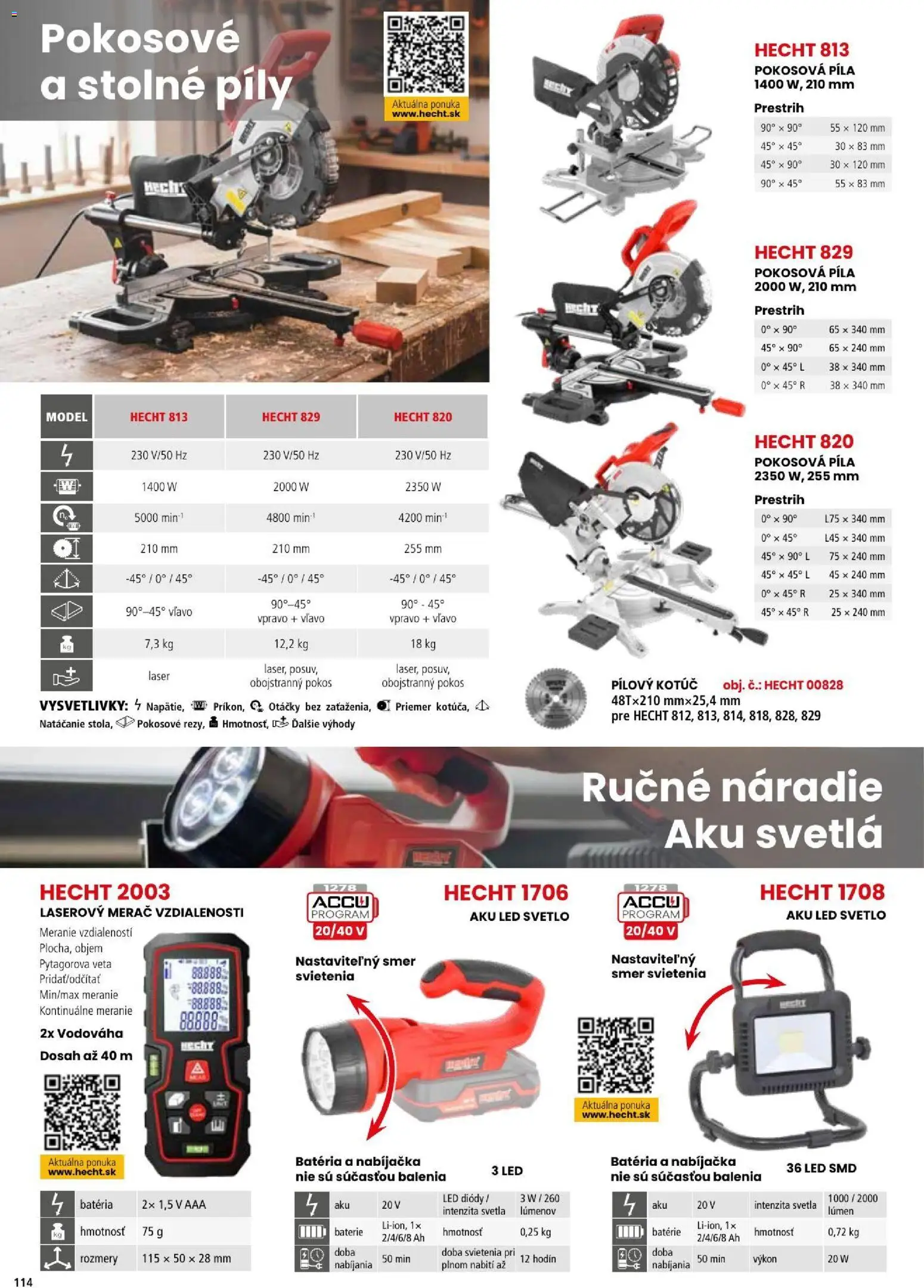 Náhľad Hecht letáku platného od 06.07.2026 - Píla, Náradie, Batéria, Svetlá, Led, Svetlo, Batérie, Laserový merač
