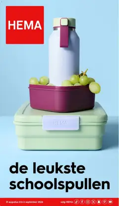 Voorbeeld van Hema folder de leukste schoolspullen van winkel Hema geldig vanaf 31-08-2026