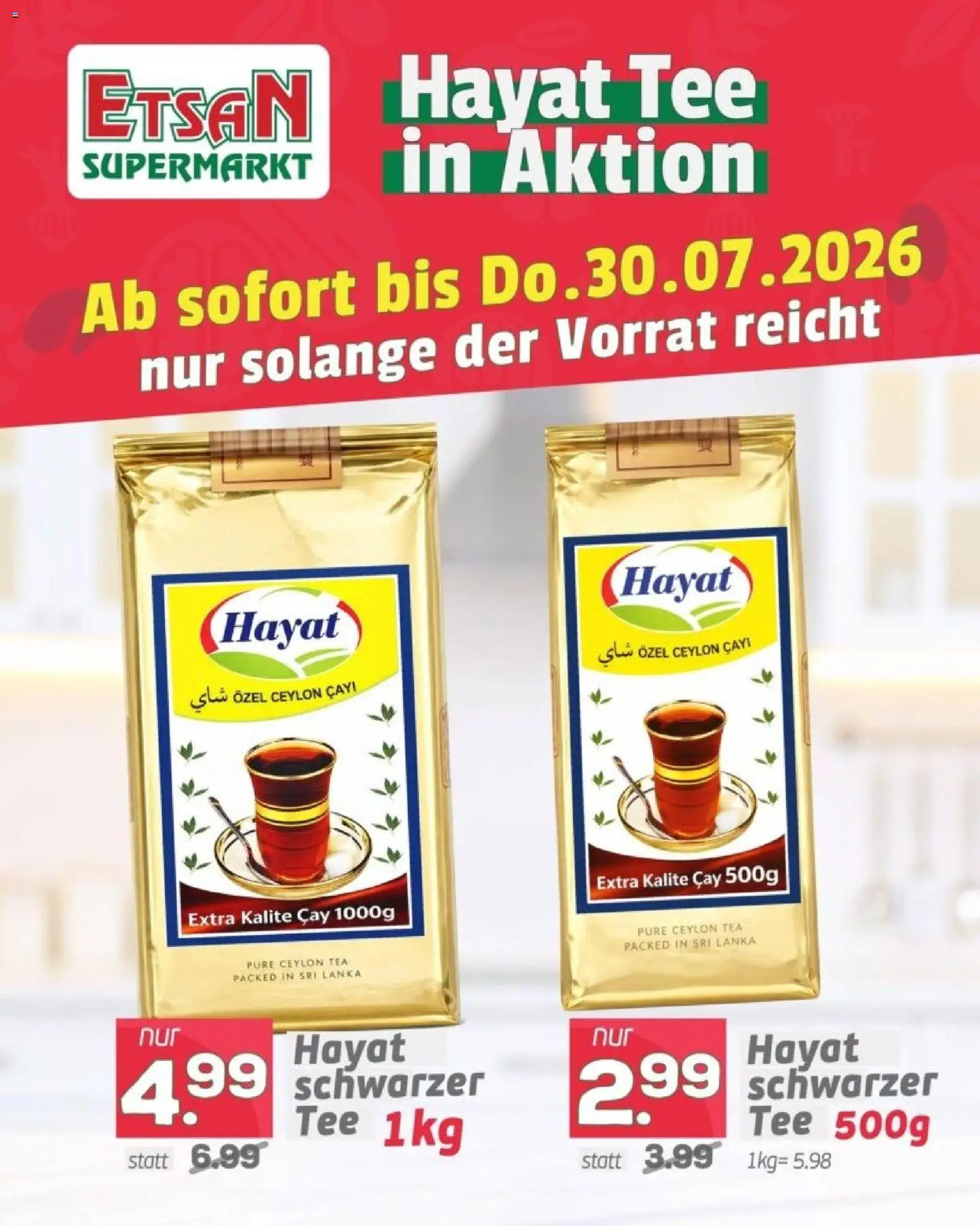 Vorschau der Angebote: ETSAN ETSAN - Hayat Tee in Aktion gültig ab 01.01.2026