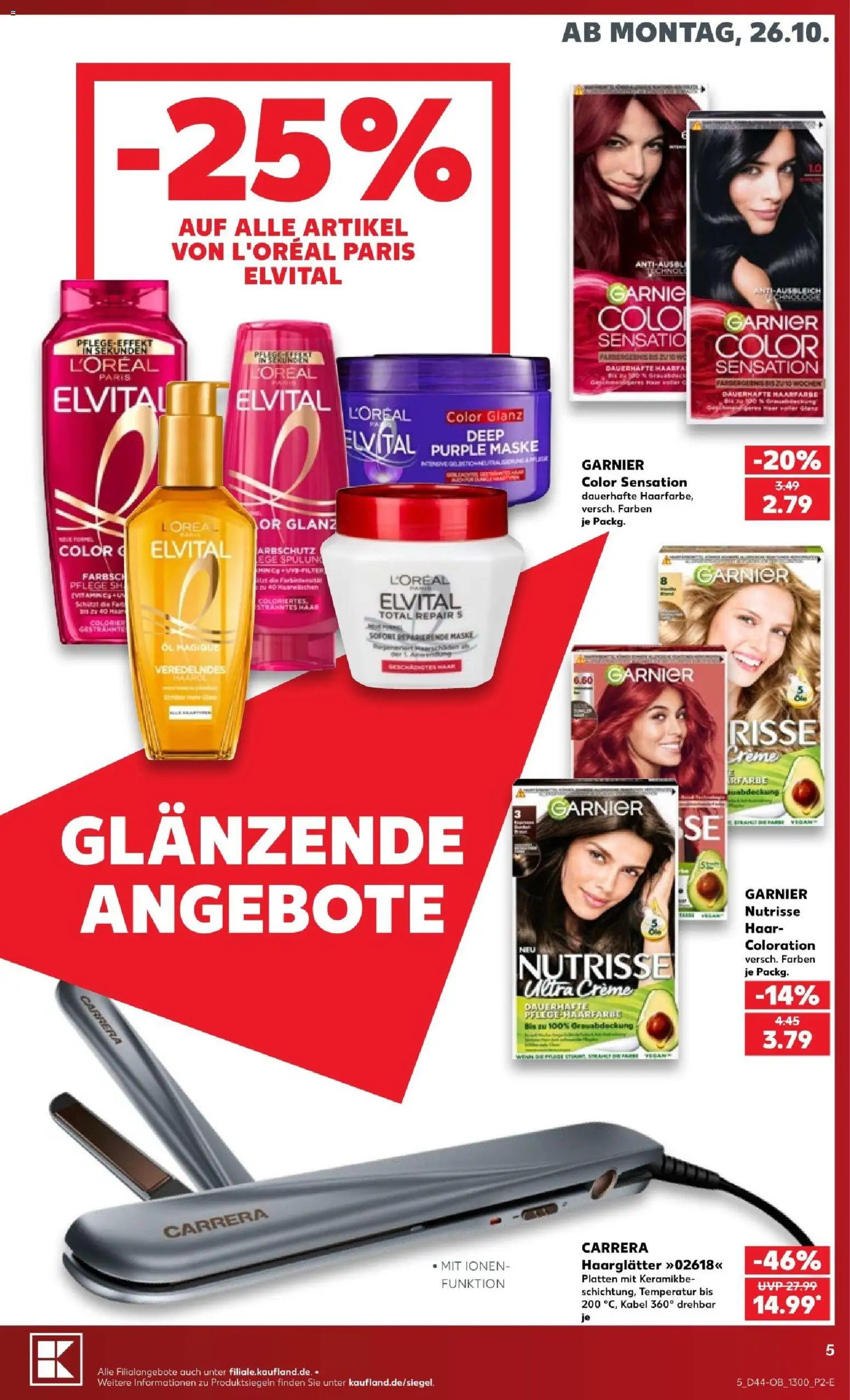 Vorschau von dem Prospekt des Geschäftes Kaufland, gültig ab dem 26.10.2026 - Öl, Haarfarbe, Kabel, Creme, Maske, Haarglätter
