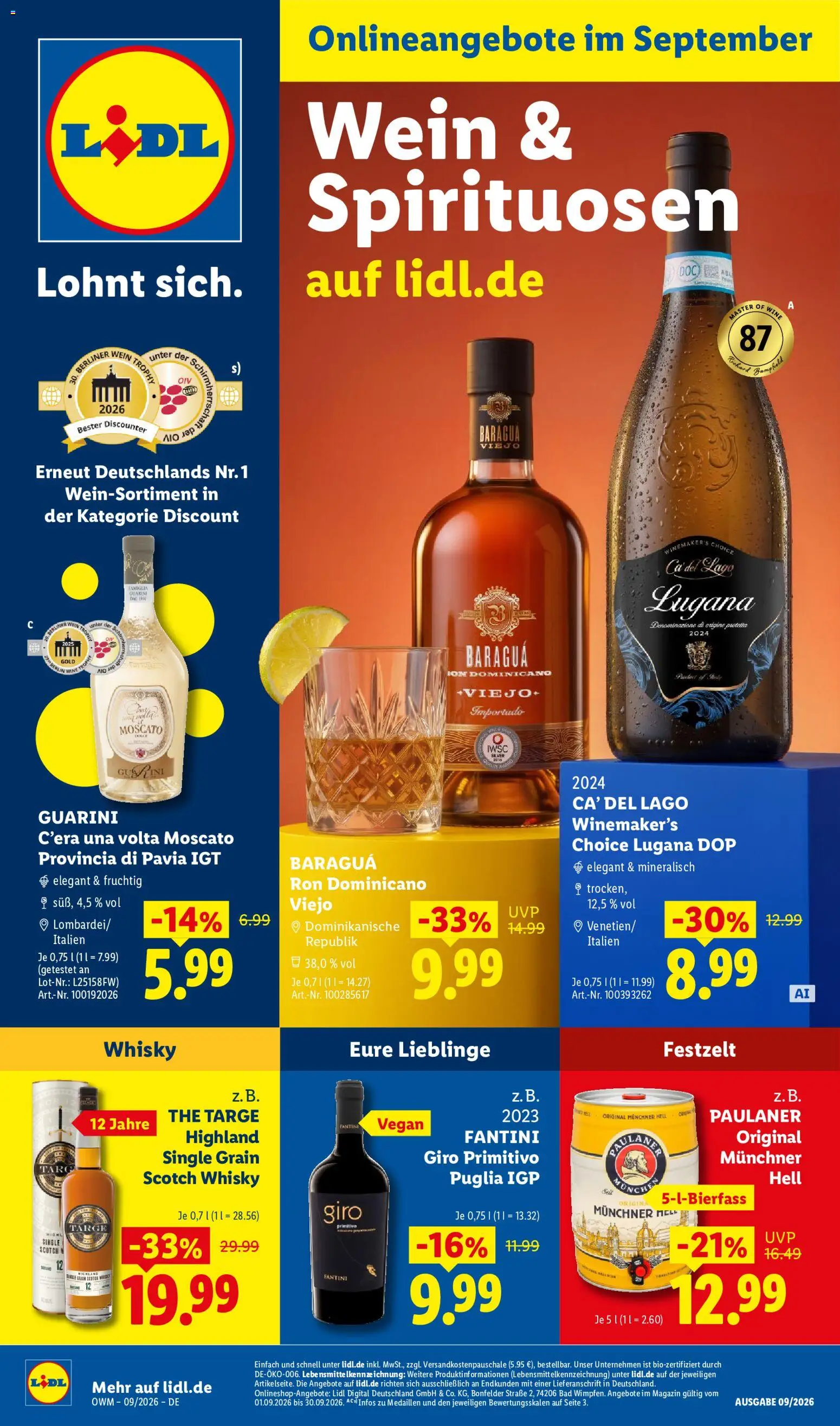 Vorschau von dem Prospekt des Geschäftes Lidl, gültig ab dem 01.09.2026