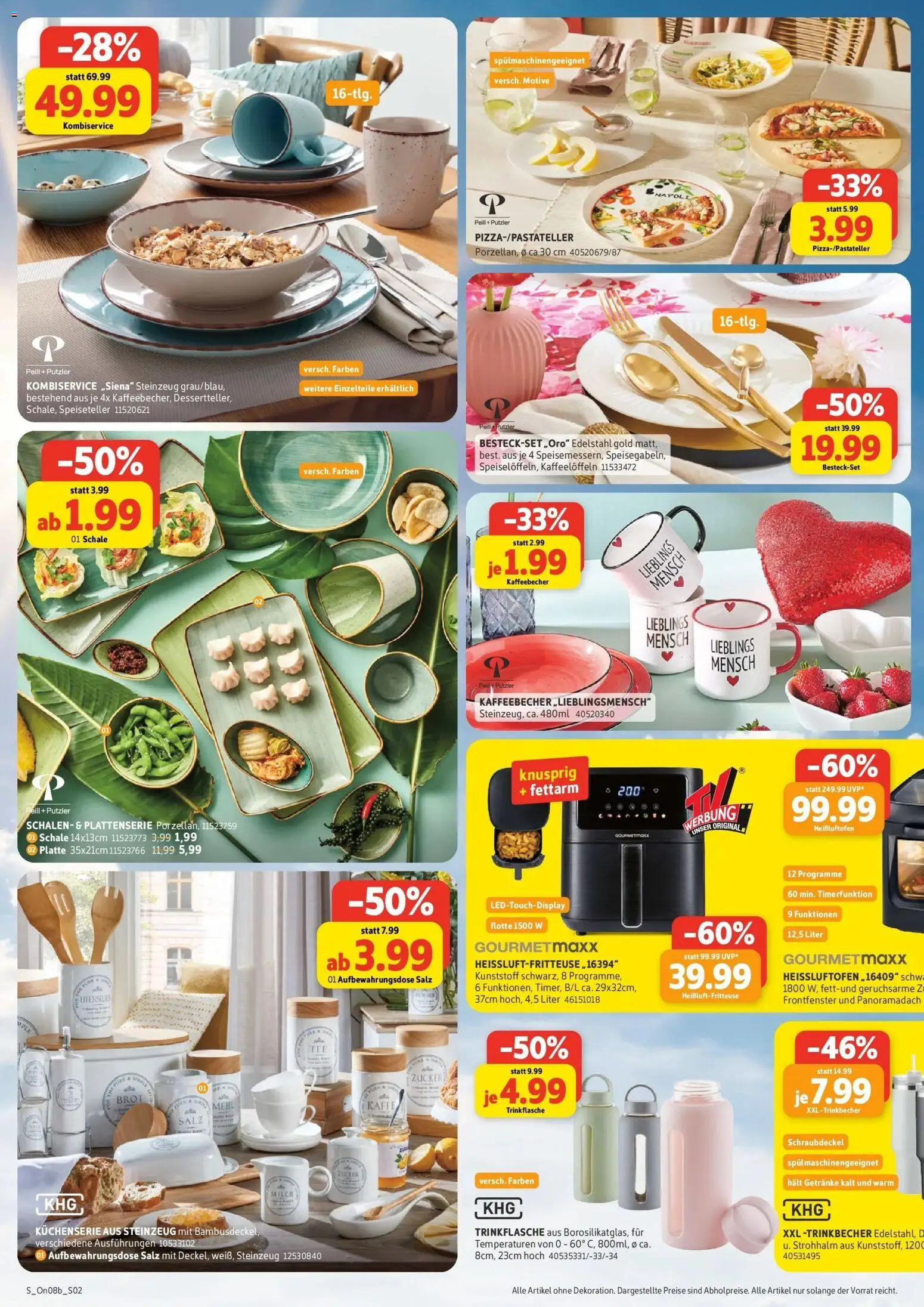 Vorschau von dem Prospekt des Geschäftes Sconto, gültig ab dem 12.08.2026 - Heißluftfritteuse, Brot, Milch, Mehl, Salz