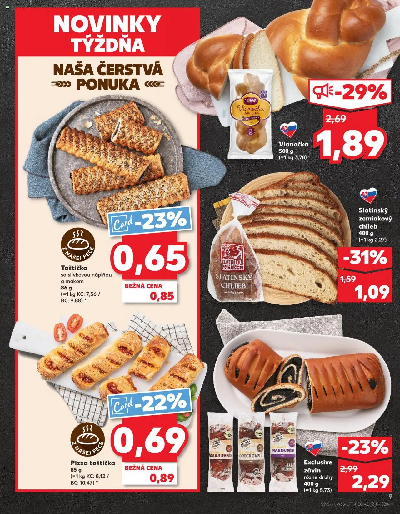Náhľad Kaufland letáku platného od 18.09.2025 - Pizza, Pekáreň, Chlieb, Vianočka, Závin