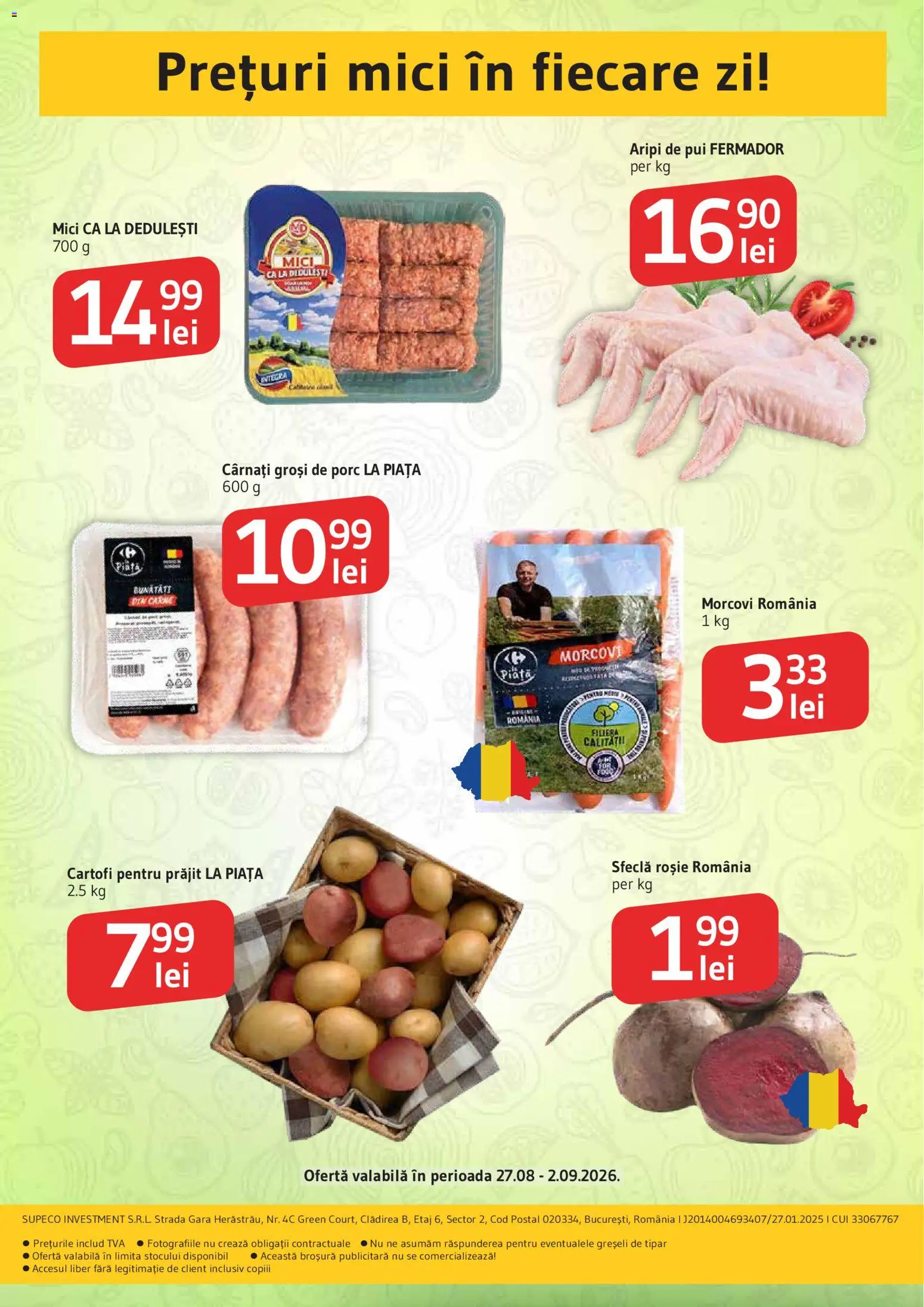 Previzualizarea de cataloage: Supeco Supeco Catalog Carne Legume Fructe valabil de la 27.08.2026