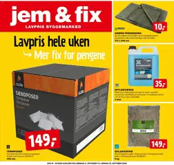 Forhåndsvis Jem & Fix kundeavis fra butikk Jem & Fix gyldig fra 04/10/2026