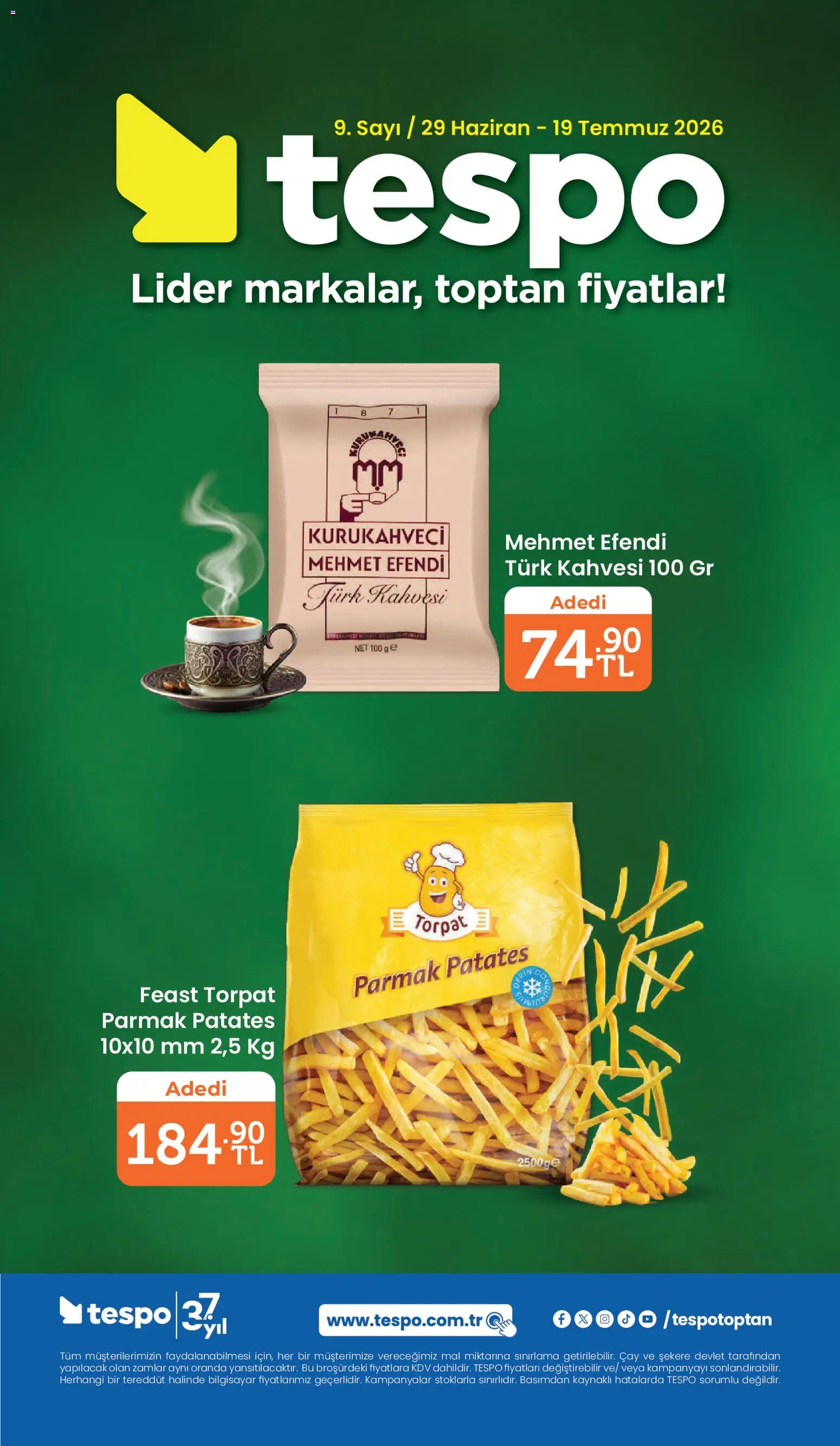 Tespo Tespo Katalog 29.06.2026 - Broşürünün önizlemesi - Bilgisayar, Çay, Patates