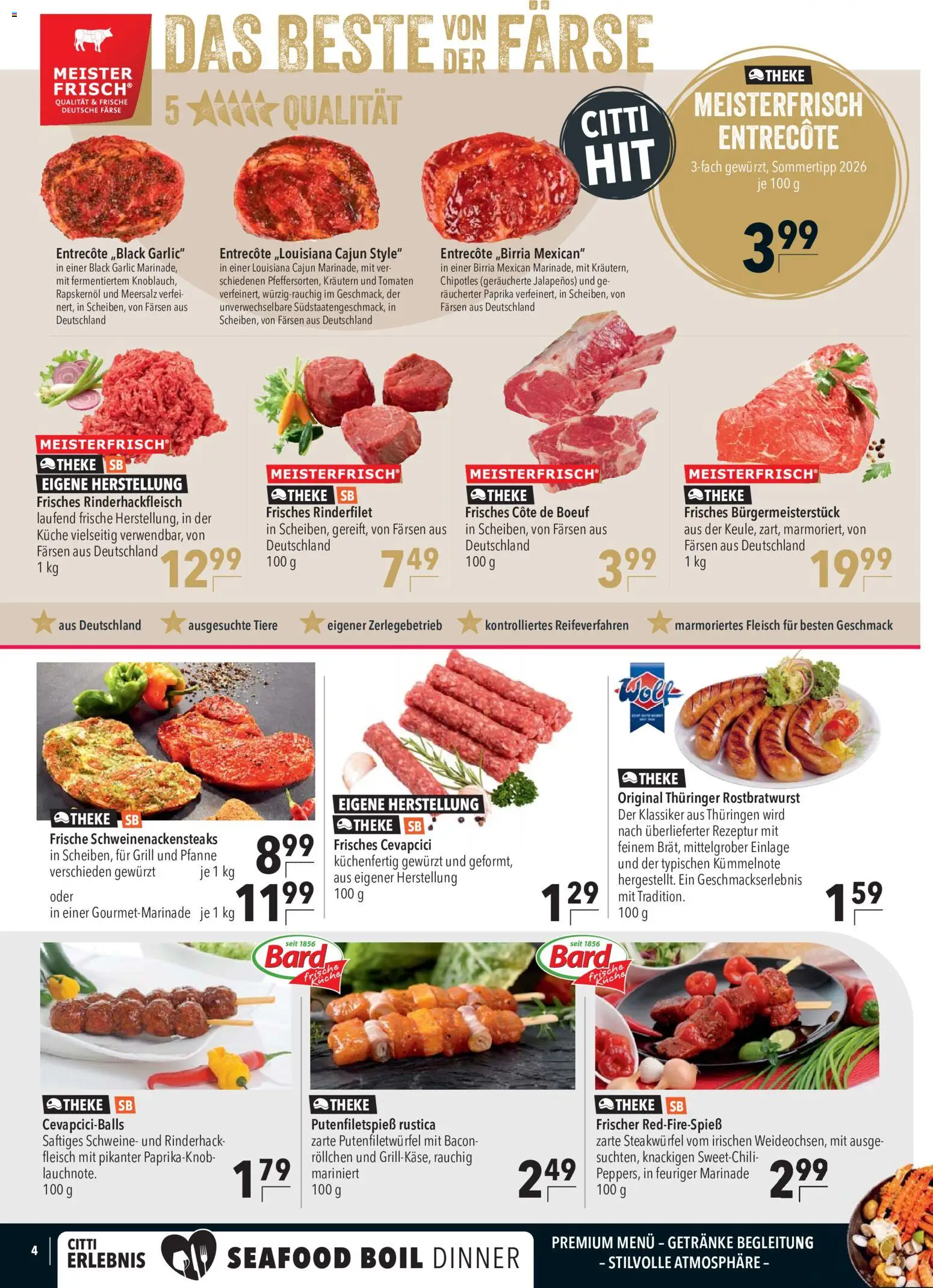 Vorschau von dem Prospekt des Geschäftes CITTI Markt, gültig ab dem 09.09.2026 - Küche, Grill, Entrecote, Fleisch, Paprika, Rinderfilet, Tomaten, Theke