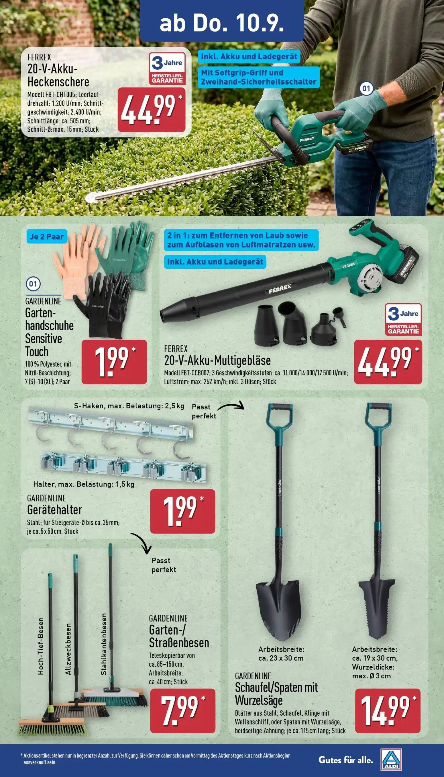 Vorschau von dem Prospekt des Geschäftes Aldi, gültig ab dem 07.09.2026 - Handschuhe, Ladegerät