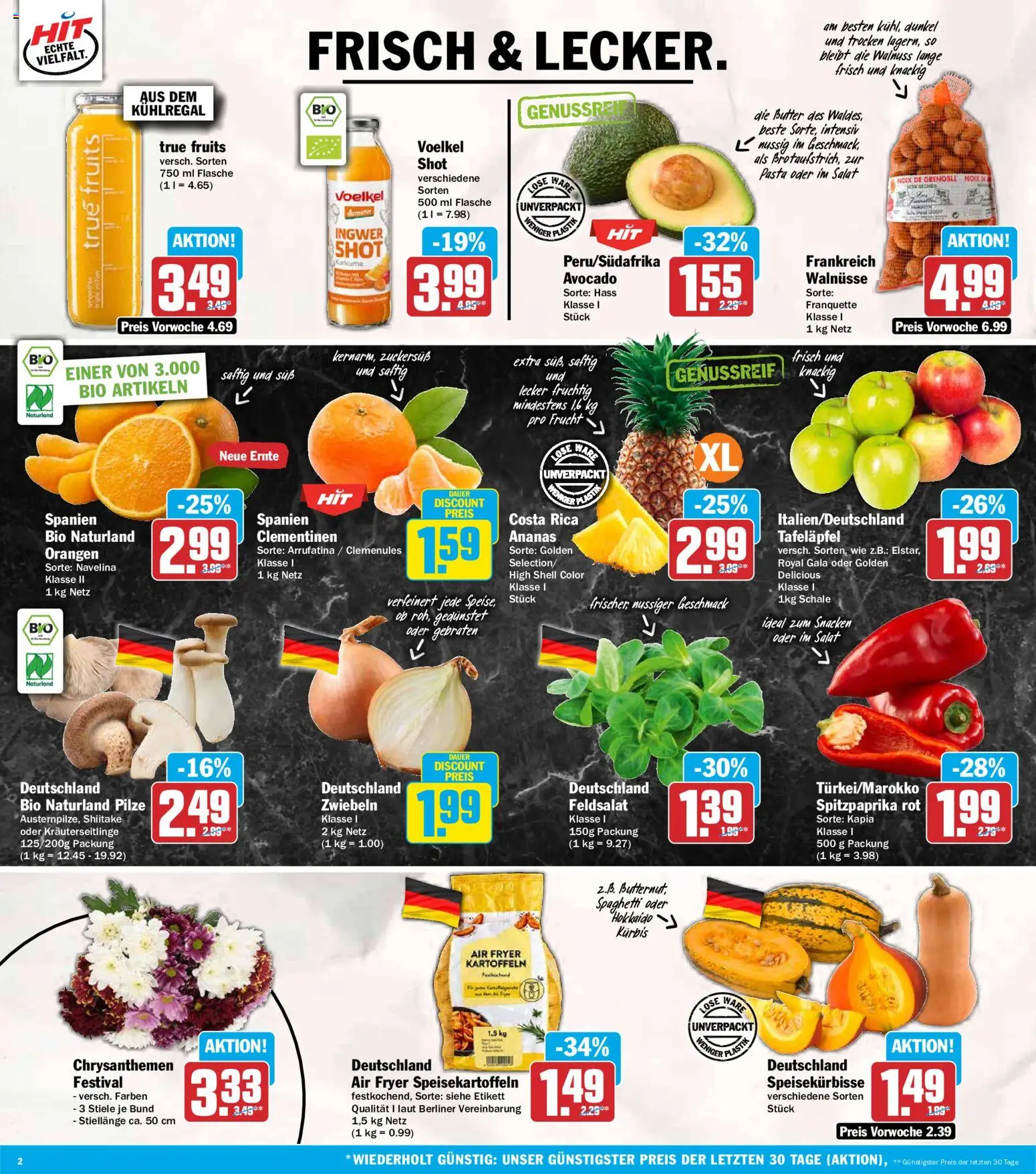 Vorschau von dem Prospekt des Geschäftes HIT, gültig ab dem 02.11.2026 - Butter, Avocado, Spaghetti, Kürbis, Salat, Ananas, Berliner, Zwiebeln