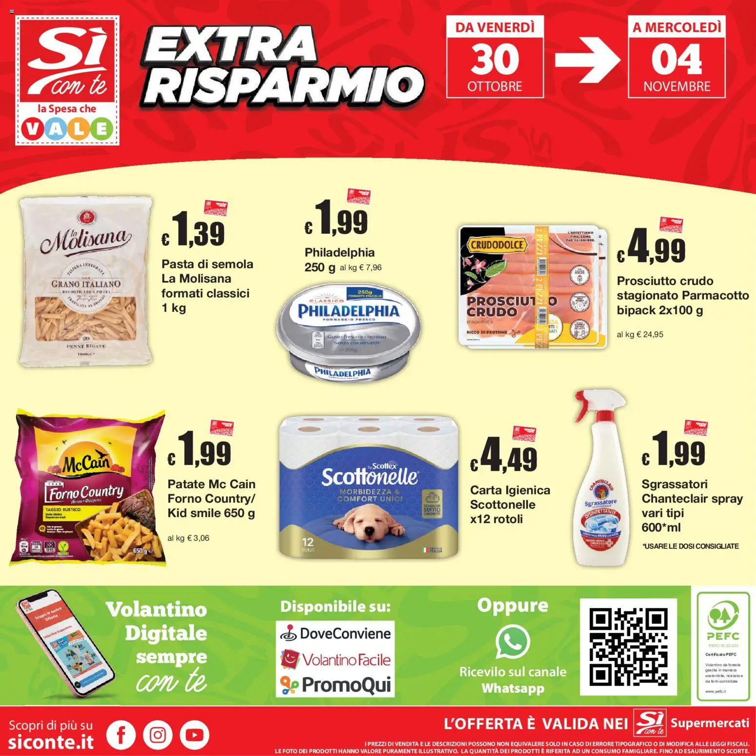Anteprima dell'opuscolo Sì con Te volantino dal negozio Sì con Te valido da 22/10/2026 - Pasta, Forno, Prosciutto Crudo, Prosciutto, Carta igienica, Taglio, Sgrassatore, Pasta di semola