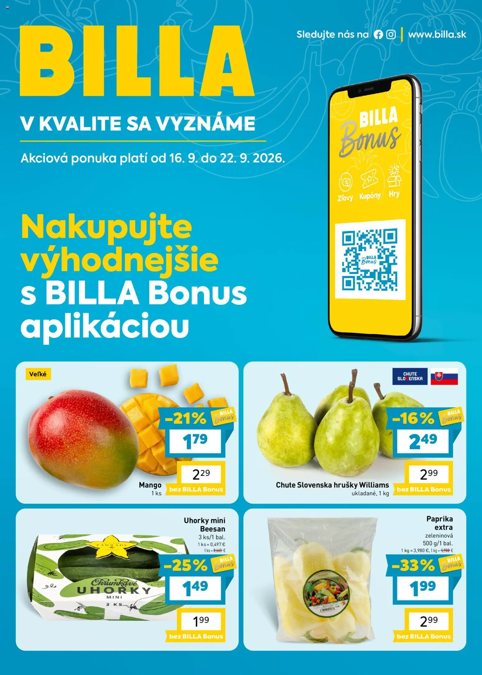 Náhľad Billa letáku platného od 16.09.2026