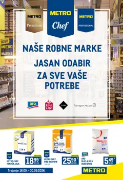Pregled letka Metro Naše robne marke trgovine Metro vrijedi od 16.09.2026