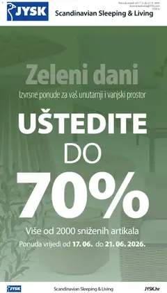 Pregled letka JYSK Katalog trgovine JYSK vrijedi od 17.06.2026
