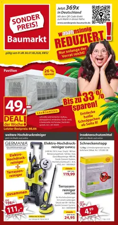 Vorschau von dem Prospekt des Geschäftes Sonderpreis Baumarkt, gültig ab dem 01.08.2026
