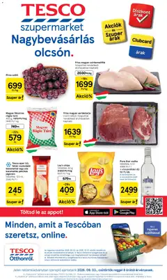 Tesco - Tesco Szupermarket akciós újság megtekintése, amely érvényes 2026.09.03.-től