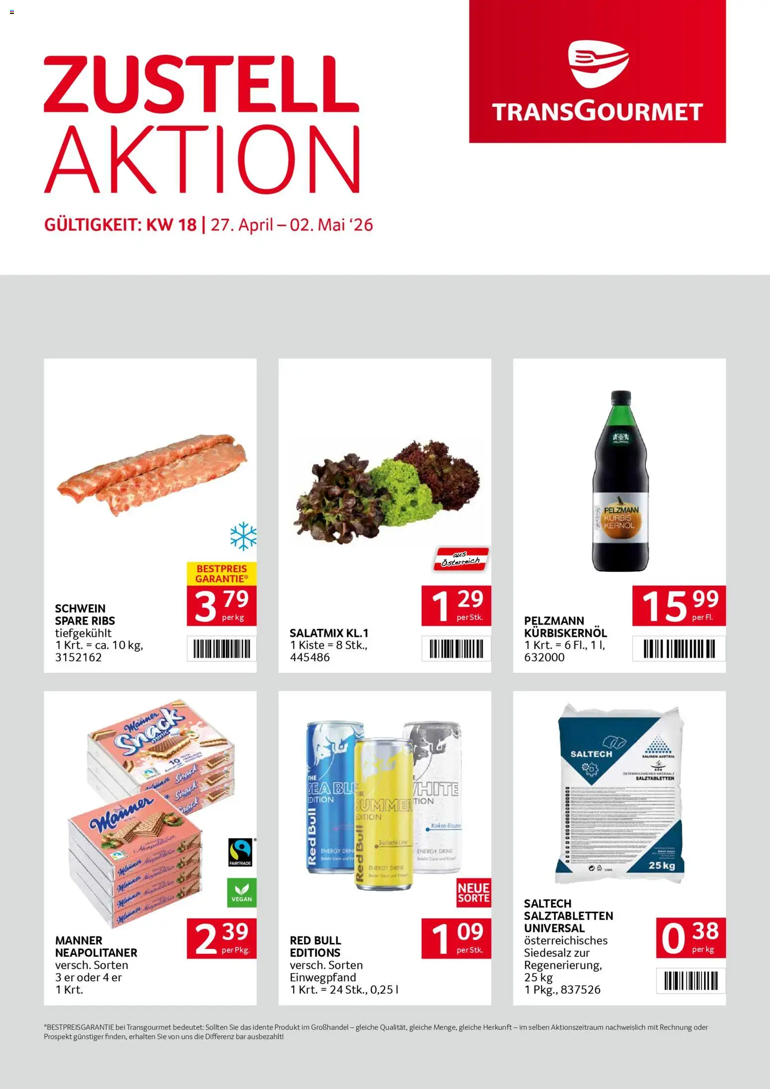 Vorschau der Angebote: Transgourmet Transgourmet Zustellaktion gültig ab 27.04.2026 - Kürbis