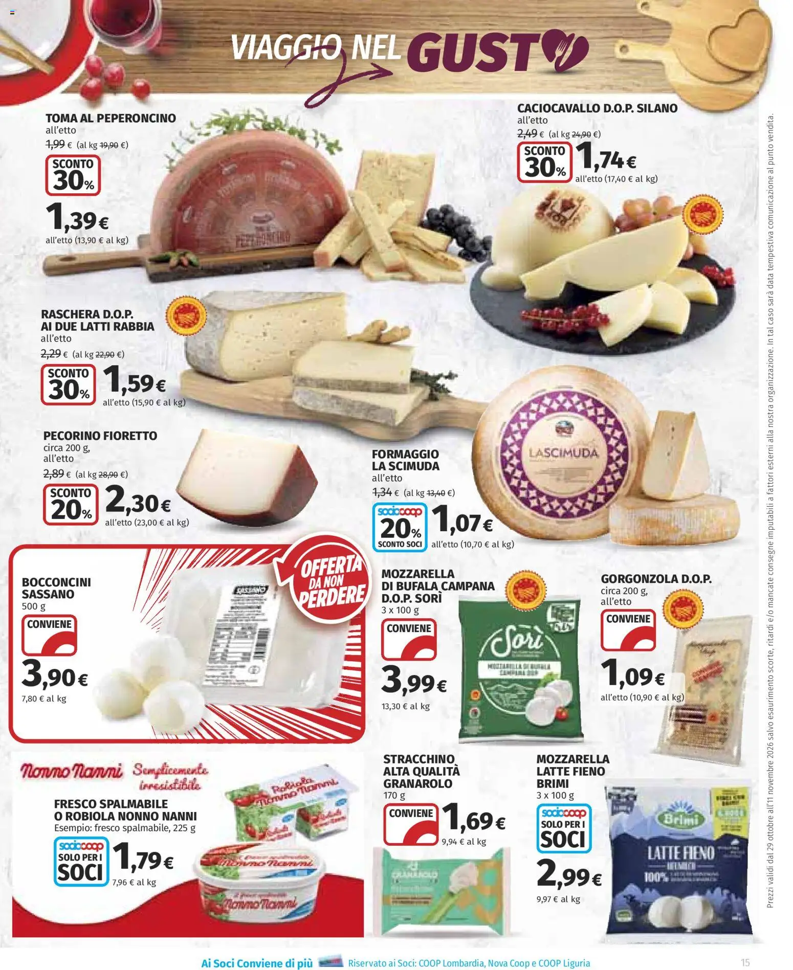 Anteprima dell'opuscolo COOP volantino Superstore dal negozio COOP valido da 29/10/2026 - Latte, Formaggio, Mozzarella, Peperoncino, Stracchino, Pecorino, Robiola, Data