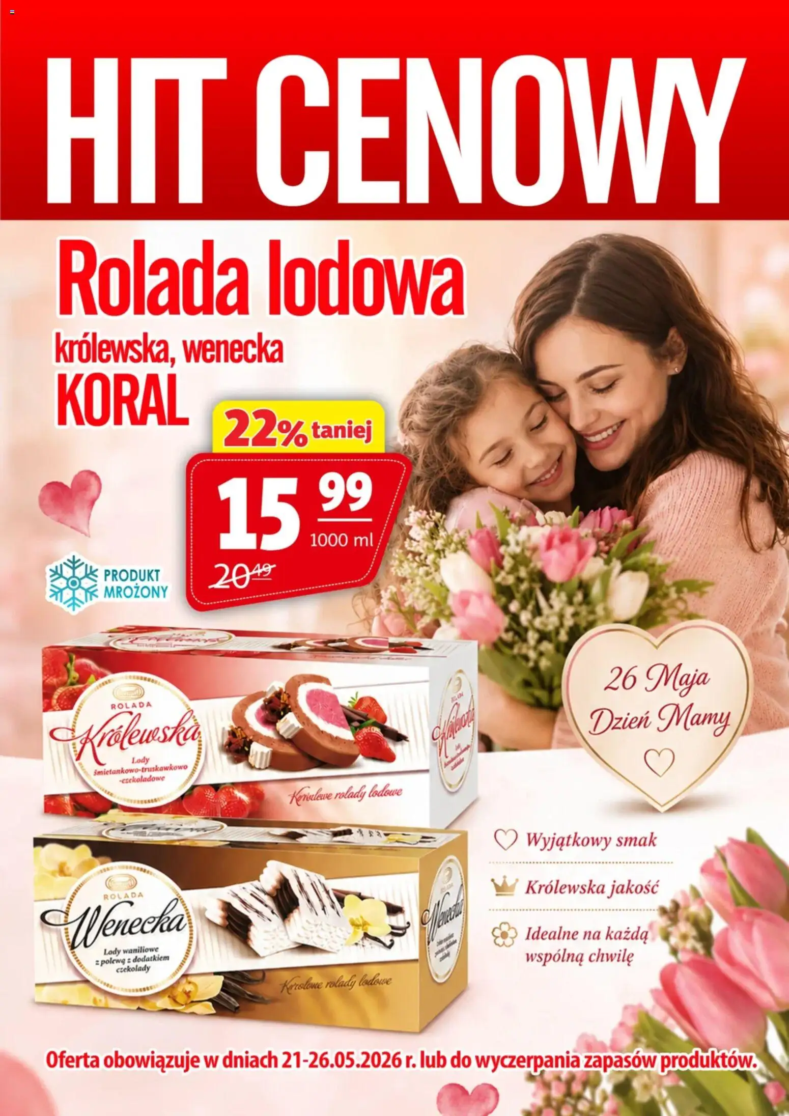 Pogląd gazetki "Prim Market promocja - Rolada Lodowa Koral" ze sklepu Prim Market ważnej od 21.05.2026