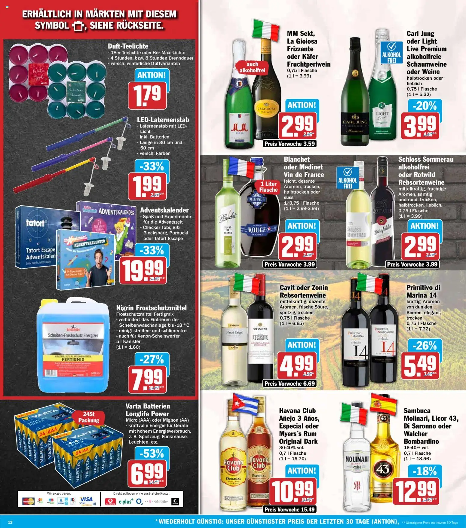 Vorschau von dem Prospekt des Geschäftes HIT, gültig ab dem 02.11.2026 - Apple, Batterien, Alkohol, Havana club, Rum, Sambuca, Rouge