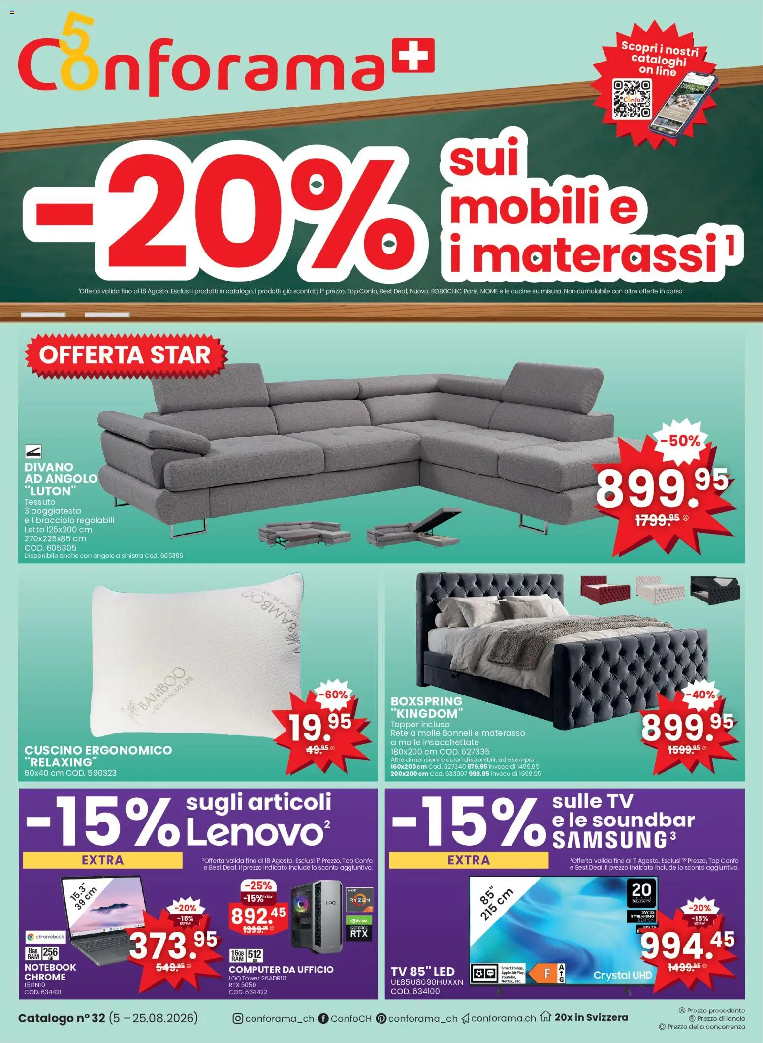 Vorschau des Merkblatts Conforama aktionen IT vom Shop Conforama gültig von 05.08.2026 bis 25.08.2026 - Apple, TV, Notebook, Computer, Top, Soundbar, Topper, Chromebook
