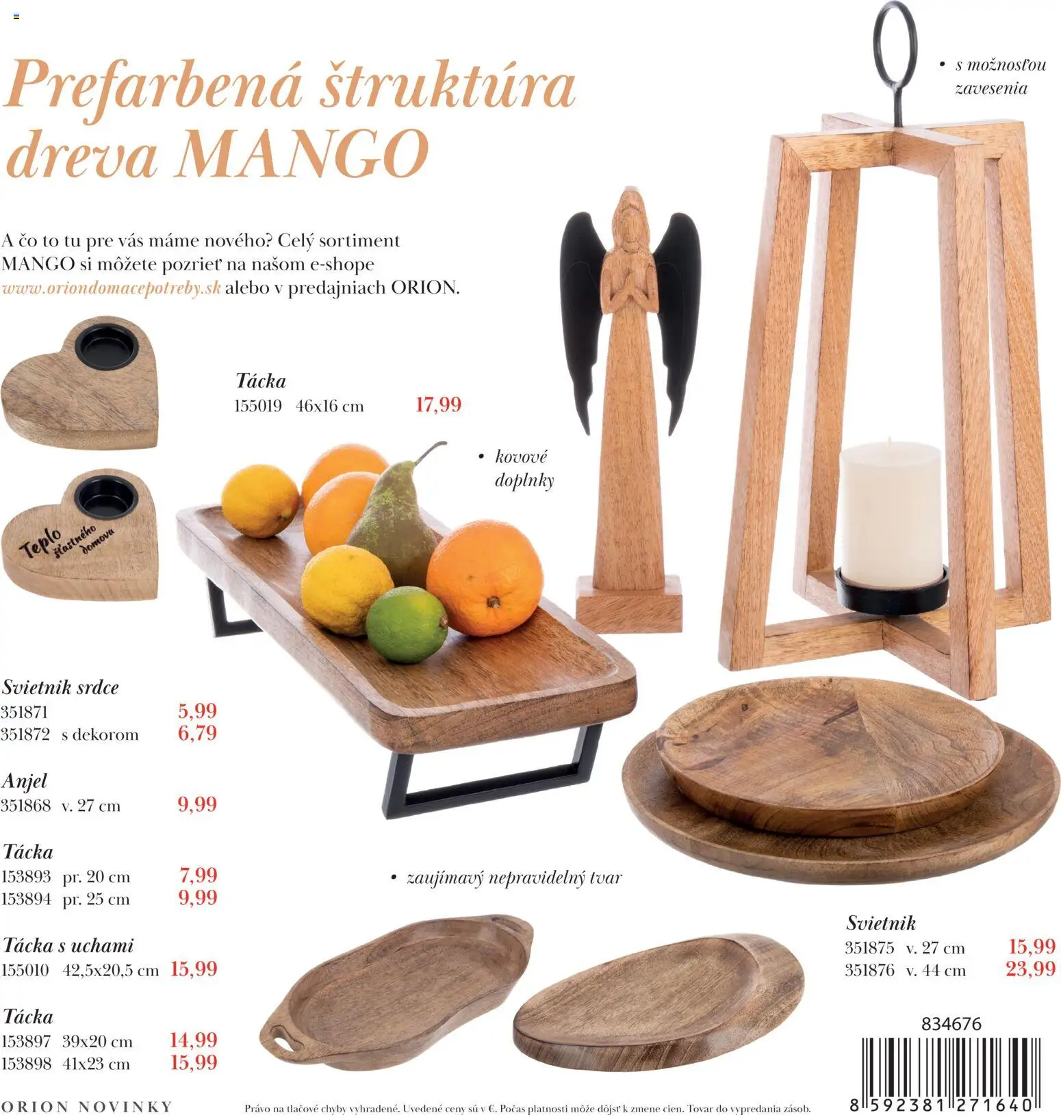 Náhľad Orion letáku platného od 12.01.2026 - Mango, Svietnik