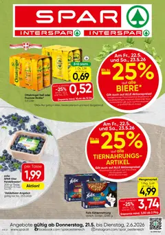 Vorschau der Angebote: Spar Spar Flugblatt - Wien gültig ab 21.05.2026