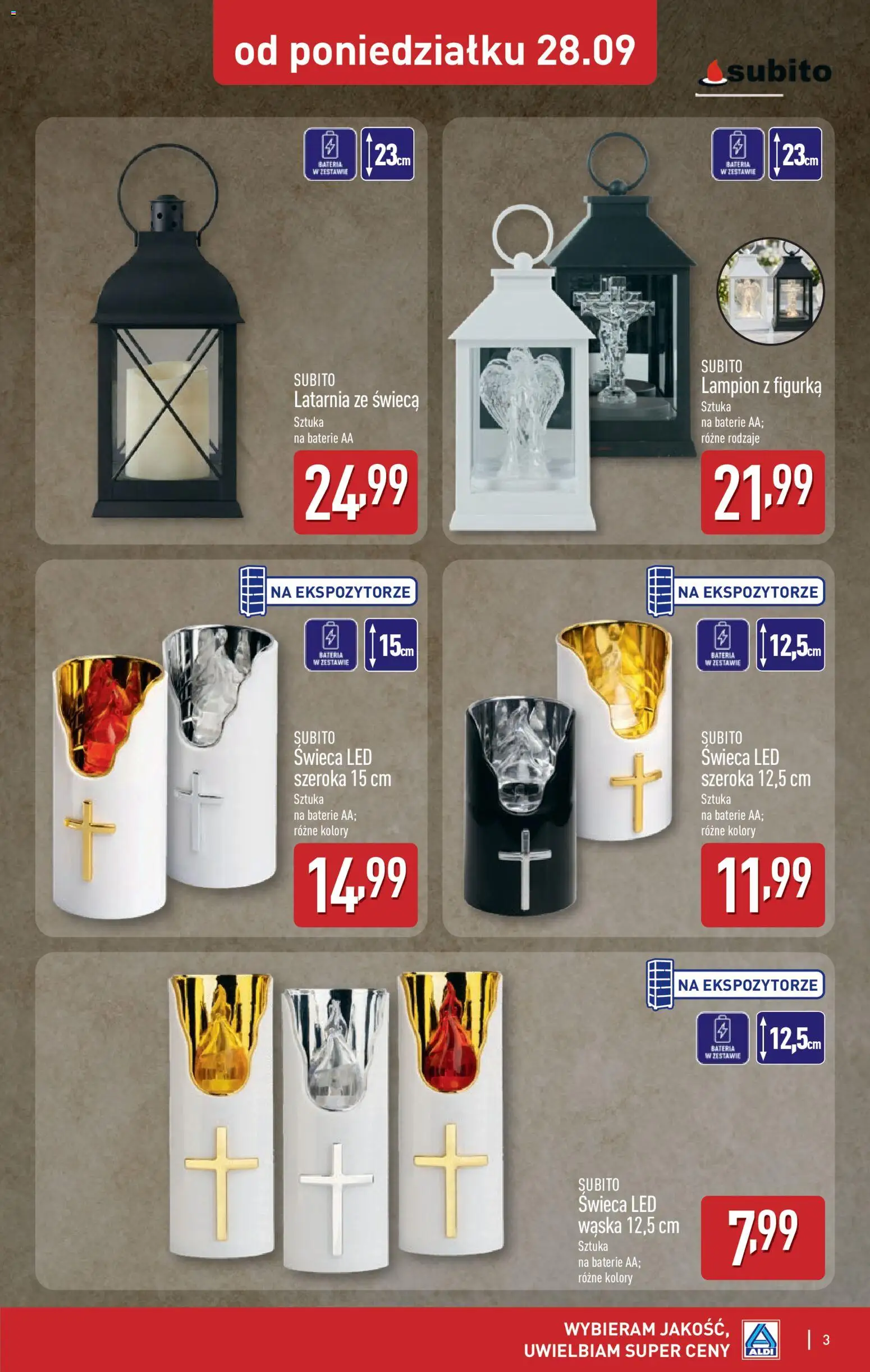 Pogląd gazetki "Aldi gazetka - Znicze i stroiki" ze sklepu Aldi ważnej od 28.09.2026