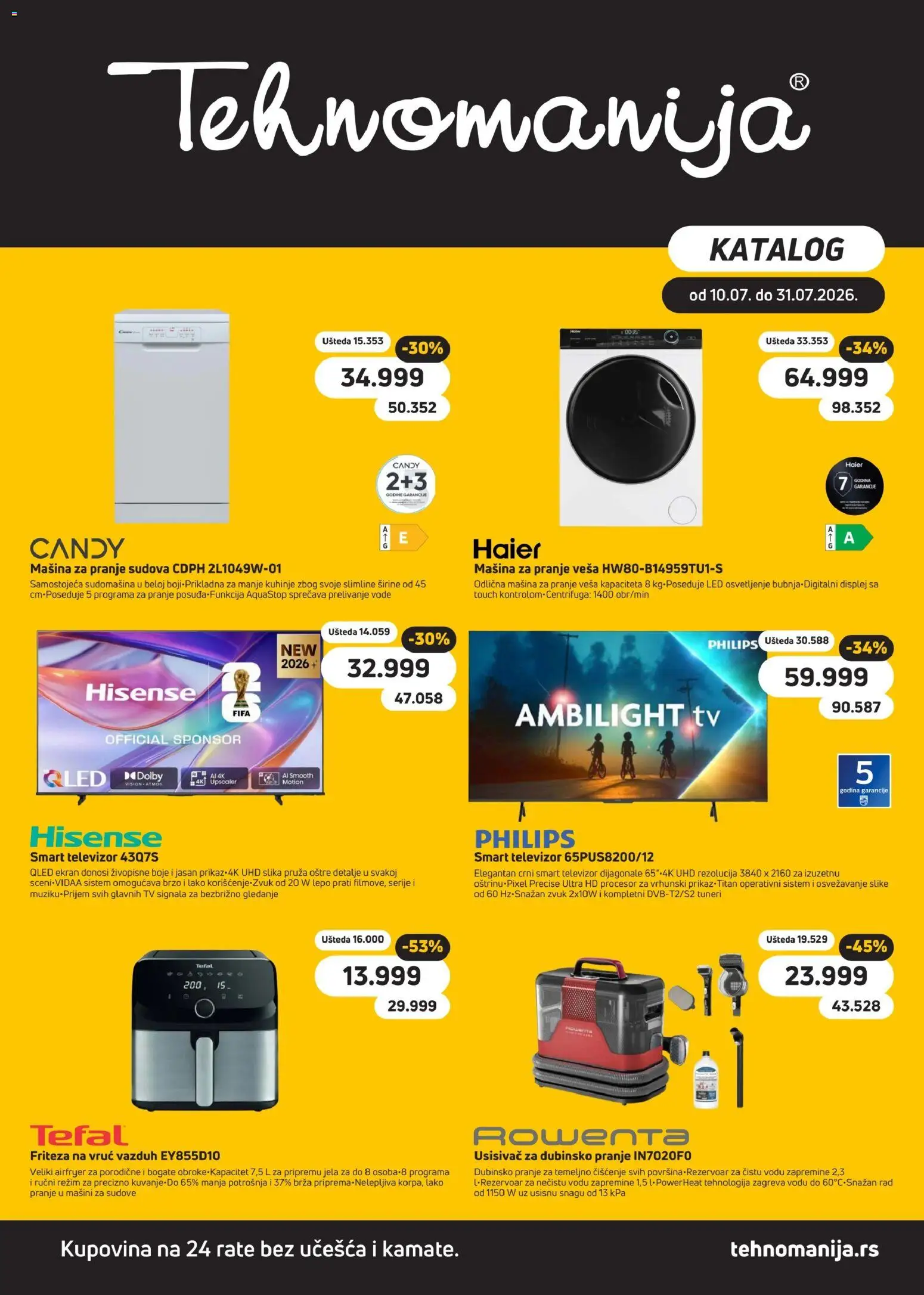 Pregled Tehnomanija kataloga - važi od 10.07.2026