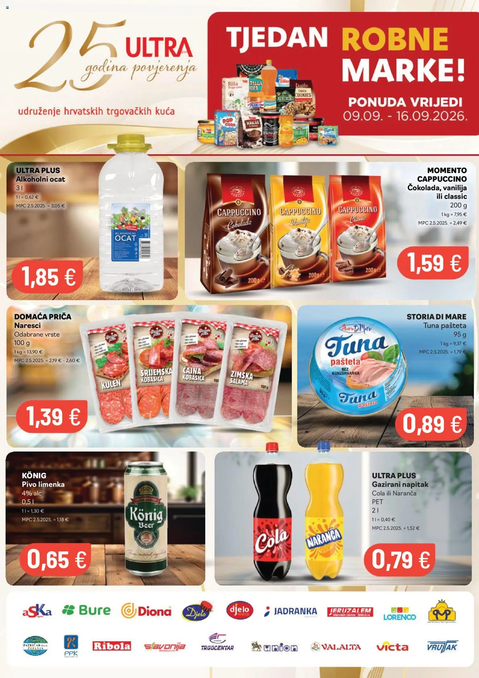 Pregled letka Ultra Gros Katalog trgovine Ultra Gros vrijedi od 09.09.2026 - Kulen, Pivo, Riža, Salama, Kobasica, Pašteta, Alkoholni ocat, Kulen salama