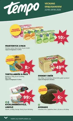 Förhandsgranska reklamblad Tempo erbjudanden från butik Tempo gäller från 22/06/2026