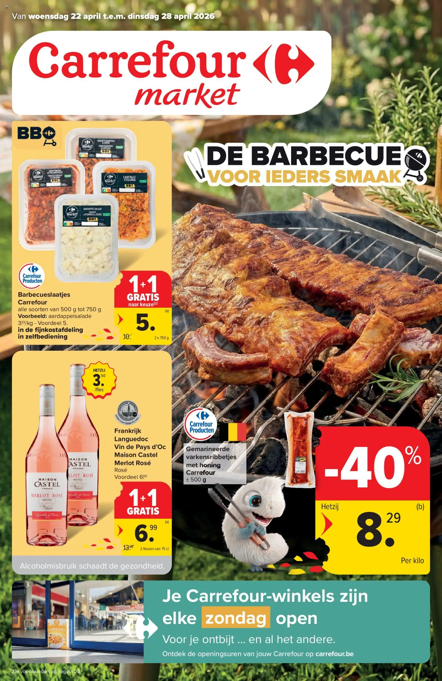 Voorbeeld van Carrefour market Folder week 17 van winkel Carrefour market geldig vanaf 22/04/2026 - Barbecue, Salade, Aardappelsalade, Honing