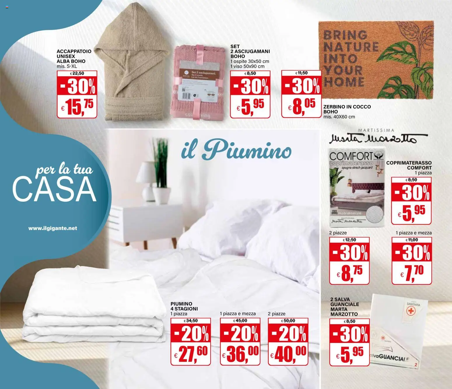 Anteprima dell'opuscolo Il Gigante volantino dal negozio Il Gigante valido da 22/10/2026 - Guanciale, Zerbino, Accappatoio, Cocco, Spugna, Coprimaterasso, Asciugamani