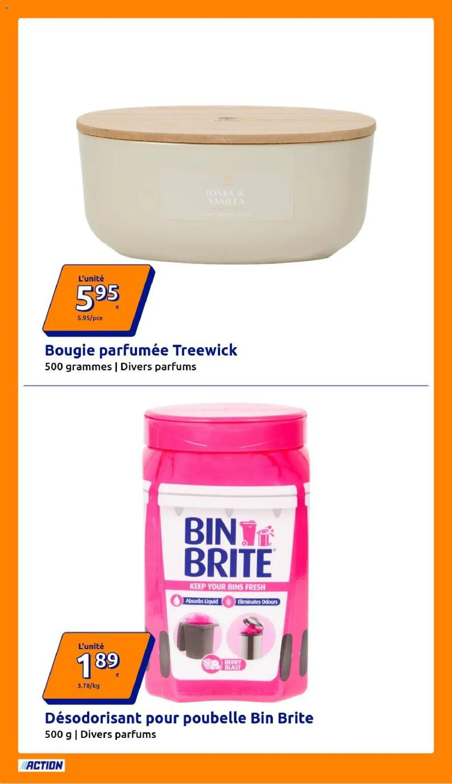 Prévisualisation de Action catalogue du magasin Action formulaire valide 28/10/2026 - Parfums, Poubelle, Désodorisant, Bougie parfumee