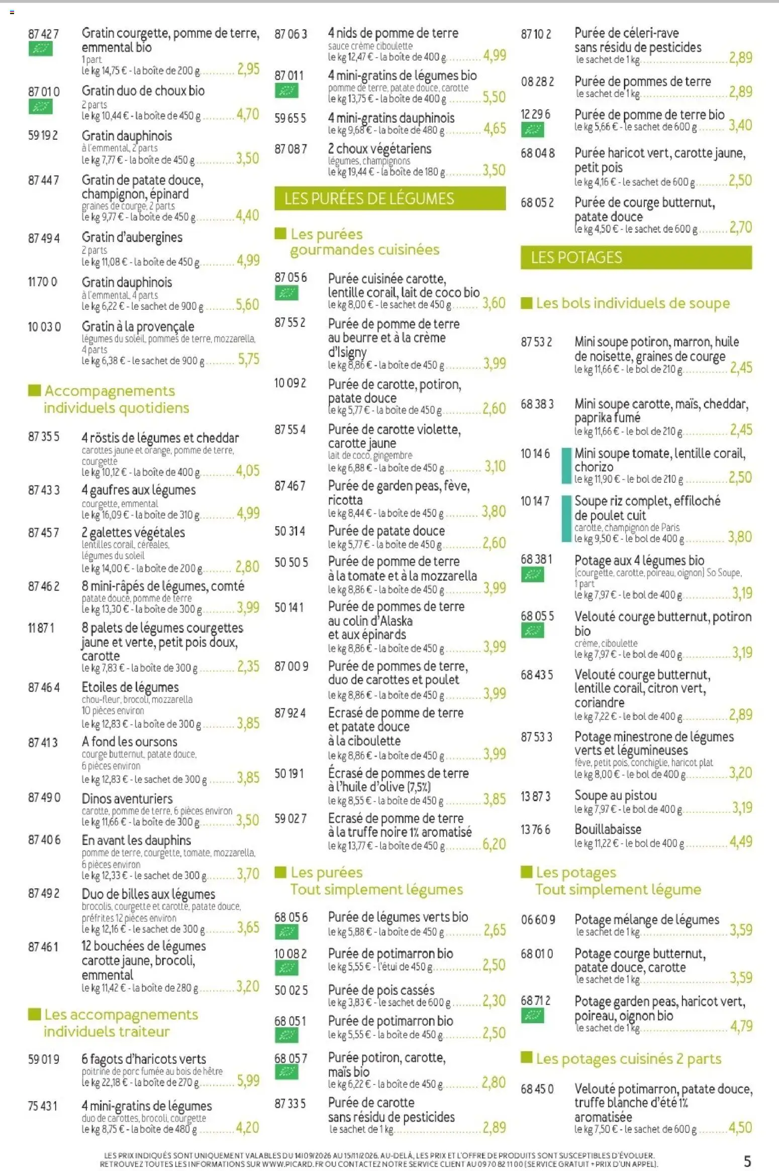 Prévisualisation de Picard - Catalogue Trimestriel du magasin Picard formulaire valide 14/09/2026 - Pomme, Gaufres, Potiron, Mais, Epinard, Chorizo, Champignons, Légumes bio