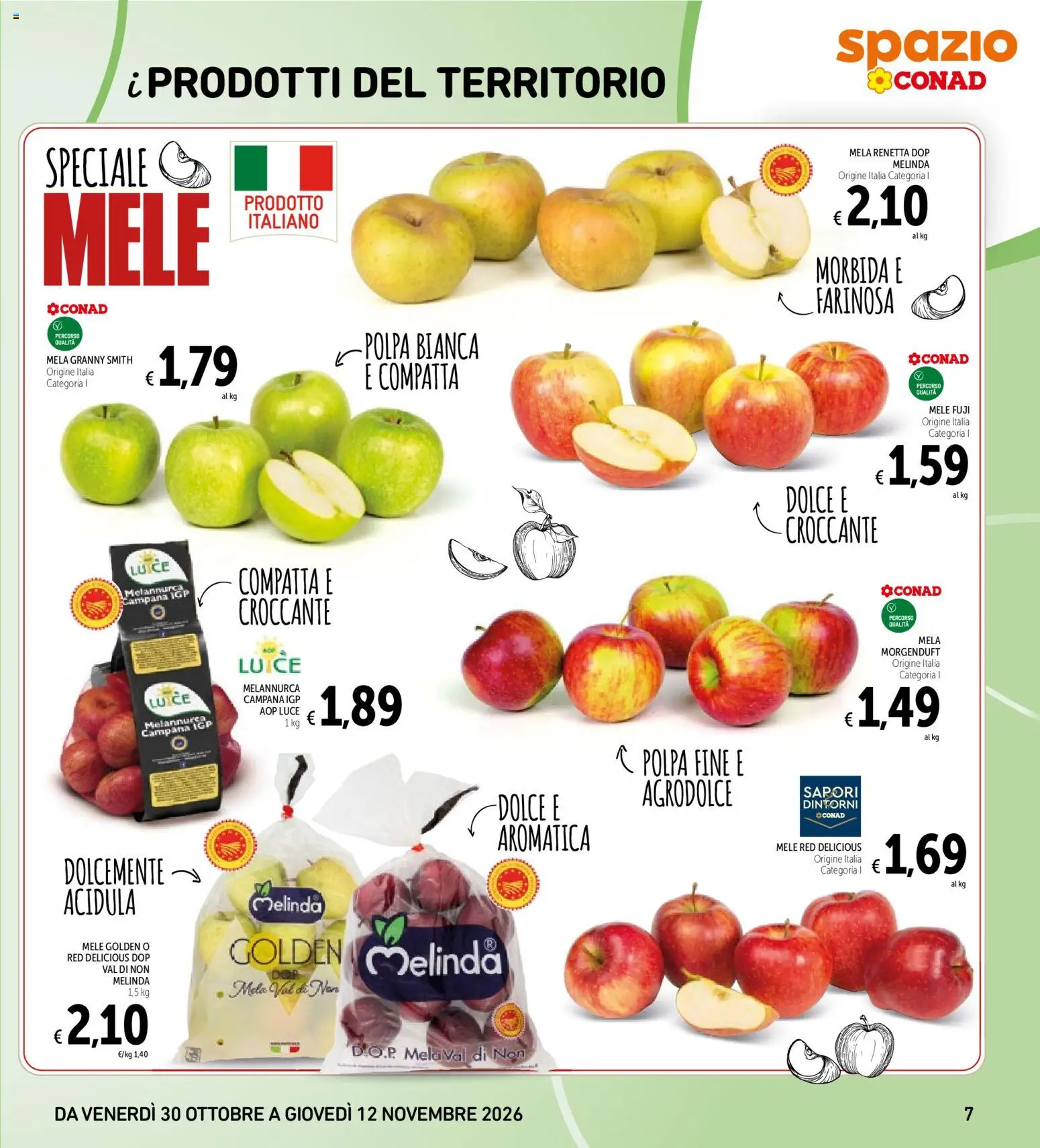 Anteprima dell'opuscolo Spazio Conad volantino dal negozio Spazio Conad valido da 30/10/2026 - Mele