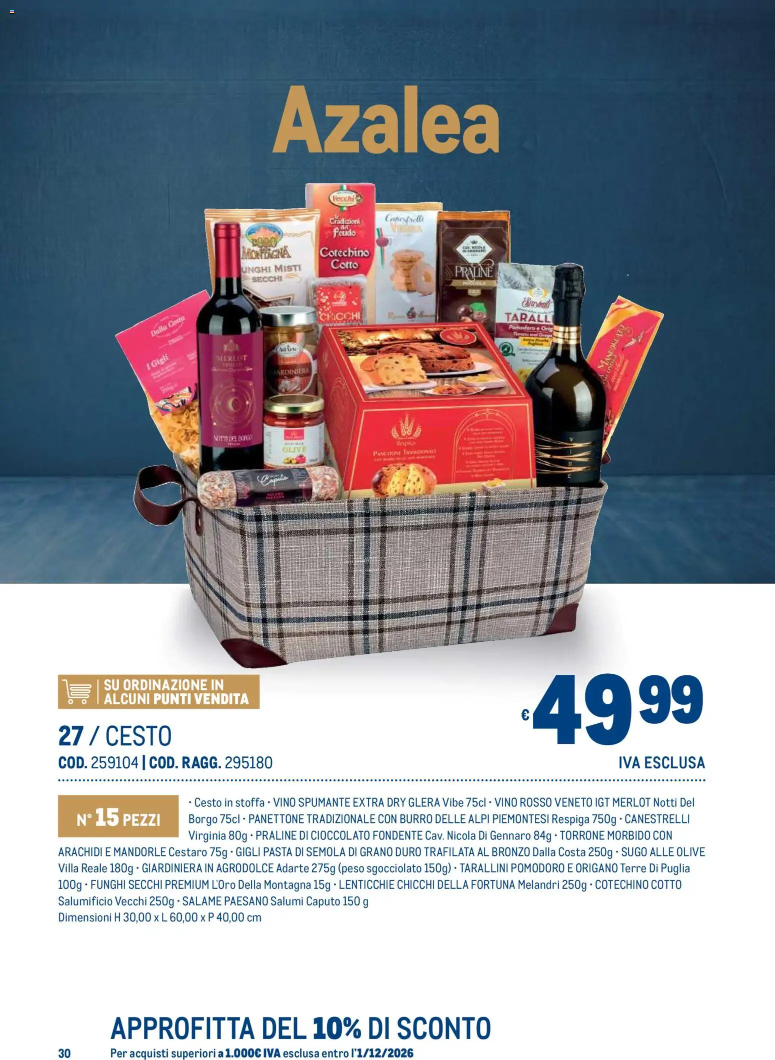Anteprima dell'opuscolo Metro volantino Regalistica Natale dal negozio Metro valido da 19/10/2026 - Vino, Panettone, Pomodoro, Mandorle, Cotechino, Canestrelli, Sugo, Spumante