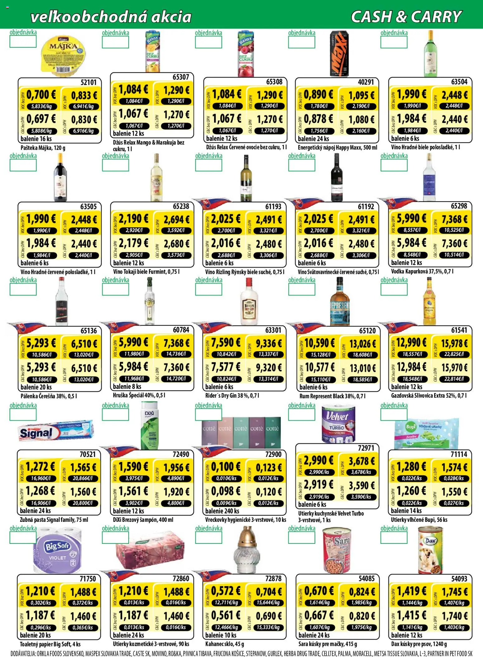 Náhľad Milk Agro letáku platného od 07.10.2026 - Víno, Ovocie, Gin, Toaletný papier, Slivovica, Energetický nápoj, Vreckovky, Utierky
