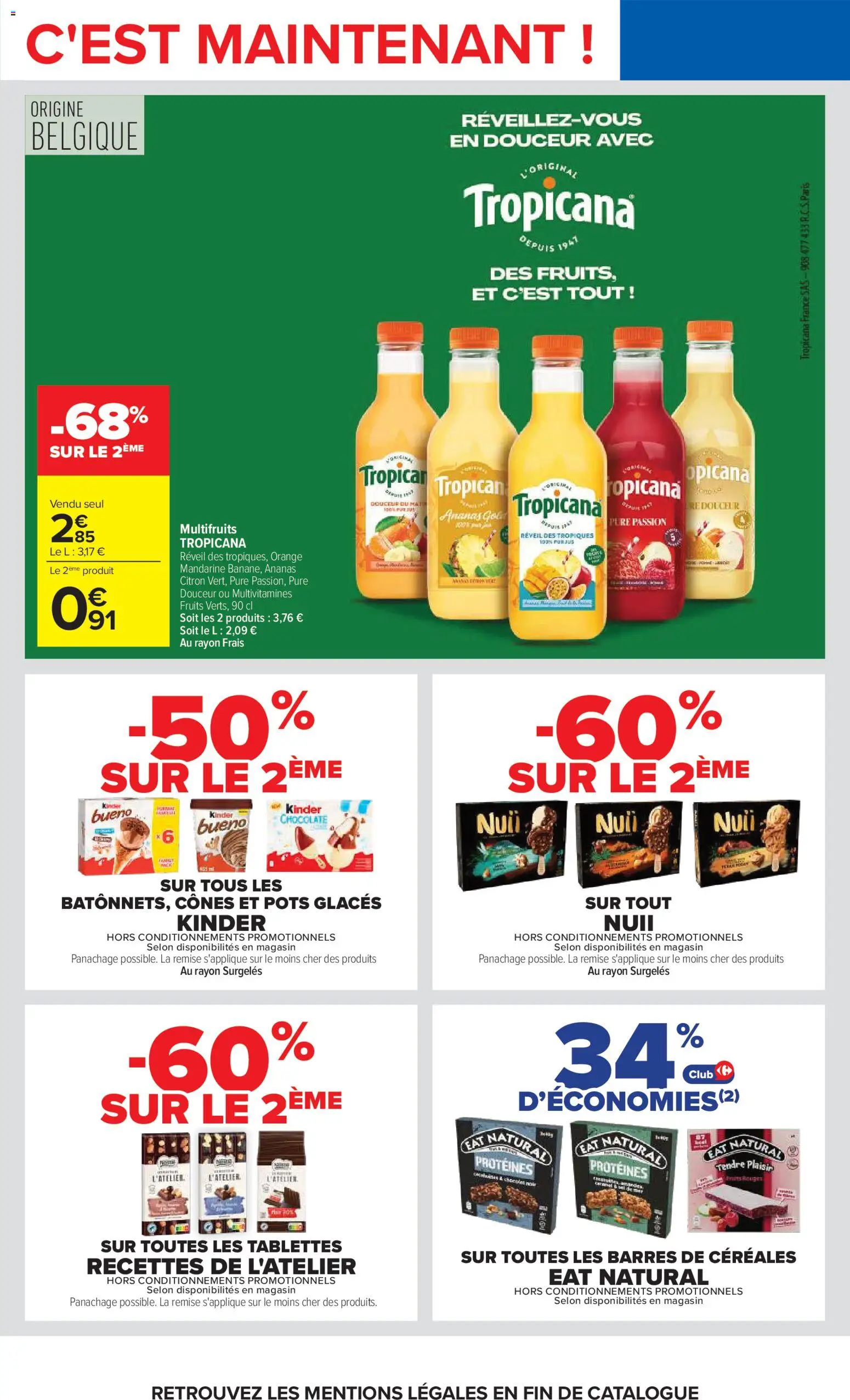 Prévisualisation de Carrefour Vos promos du quotidien du magasin Carrefour formulaire valide 27/10/2026 - Orange, Fruits, Kinder Bueno, Ananas, Glaces, Citron, Céréales, Chocolat noir