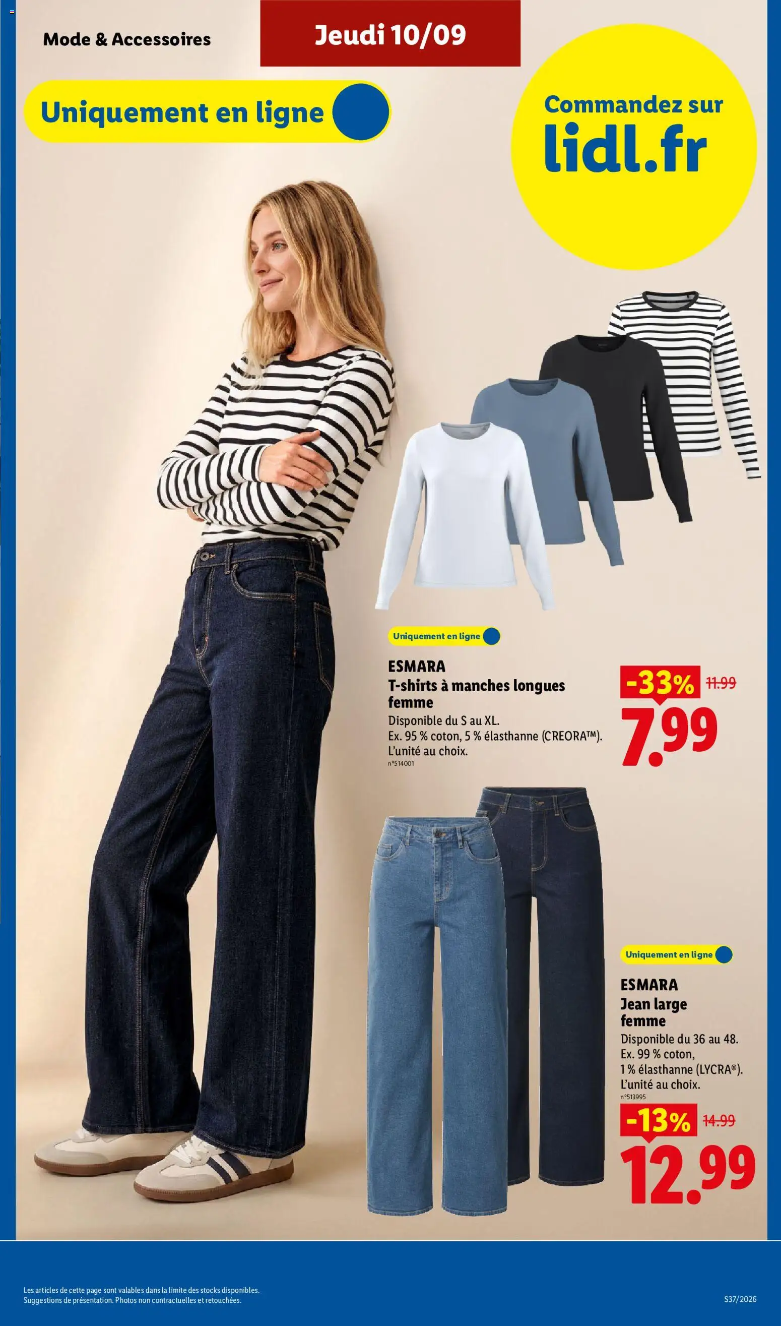 Prévisualisation de LIDL catalogue les bonnes affaires Exclu Web du magasin LIDL formulaire valide 07/09/2026 - Jean, Jeans