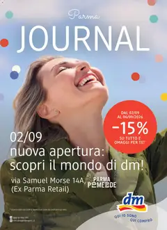 Anteprima dell'opuscolo dm drogerie markt volantino Apertura Parma dal negozio dm drogerie markt valido da 02/09/2026