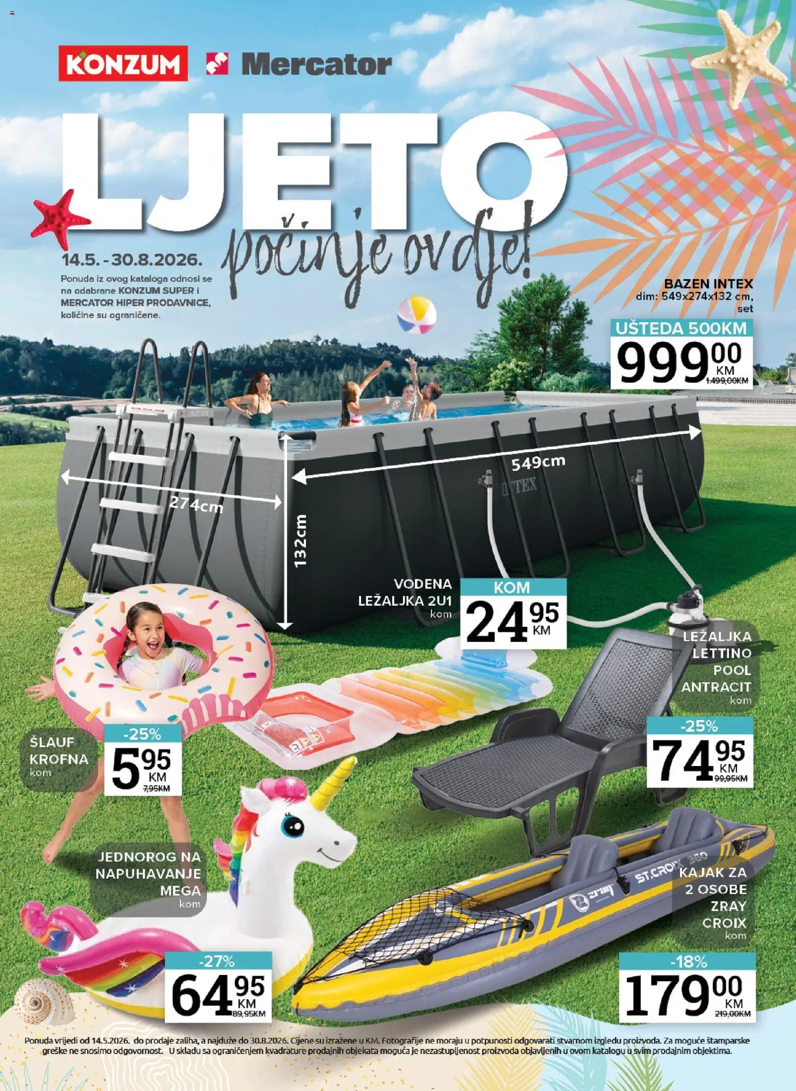 Pregled letka KONZUM - Ljeto počinje u Konzumu trgovine KONZUM vrijedi od 14.05.2026