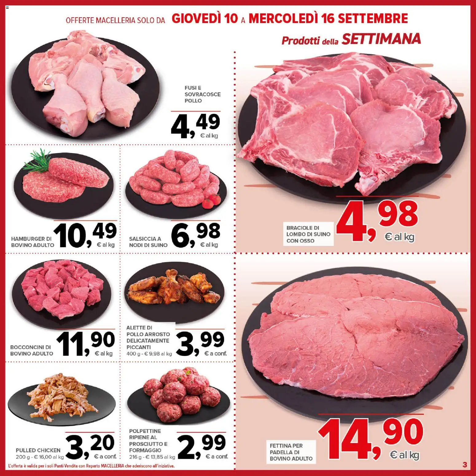 Anteprima dell'opuscolo Todis volantino Abruzzo - Marche - Molise dal negozio Todis valido da 03/09/2026 - Hamburger, Formaggio, Prosciutto, Salsiccia, Bovino, Suino, Padella, Arrosto