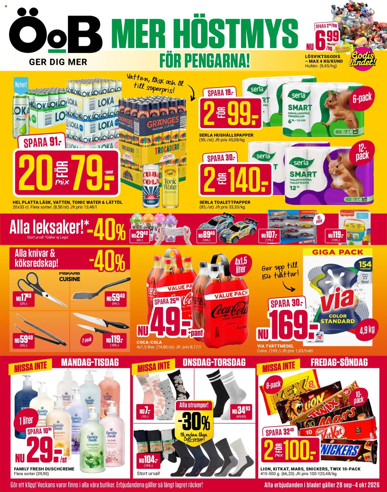 Förhandsgranska reklamblad ÖoB erbjudanden från butik ÖoB gäller från 28/09/2026