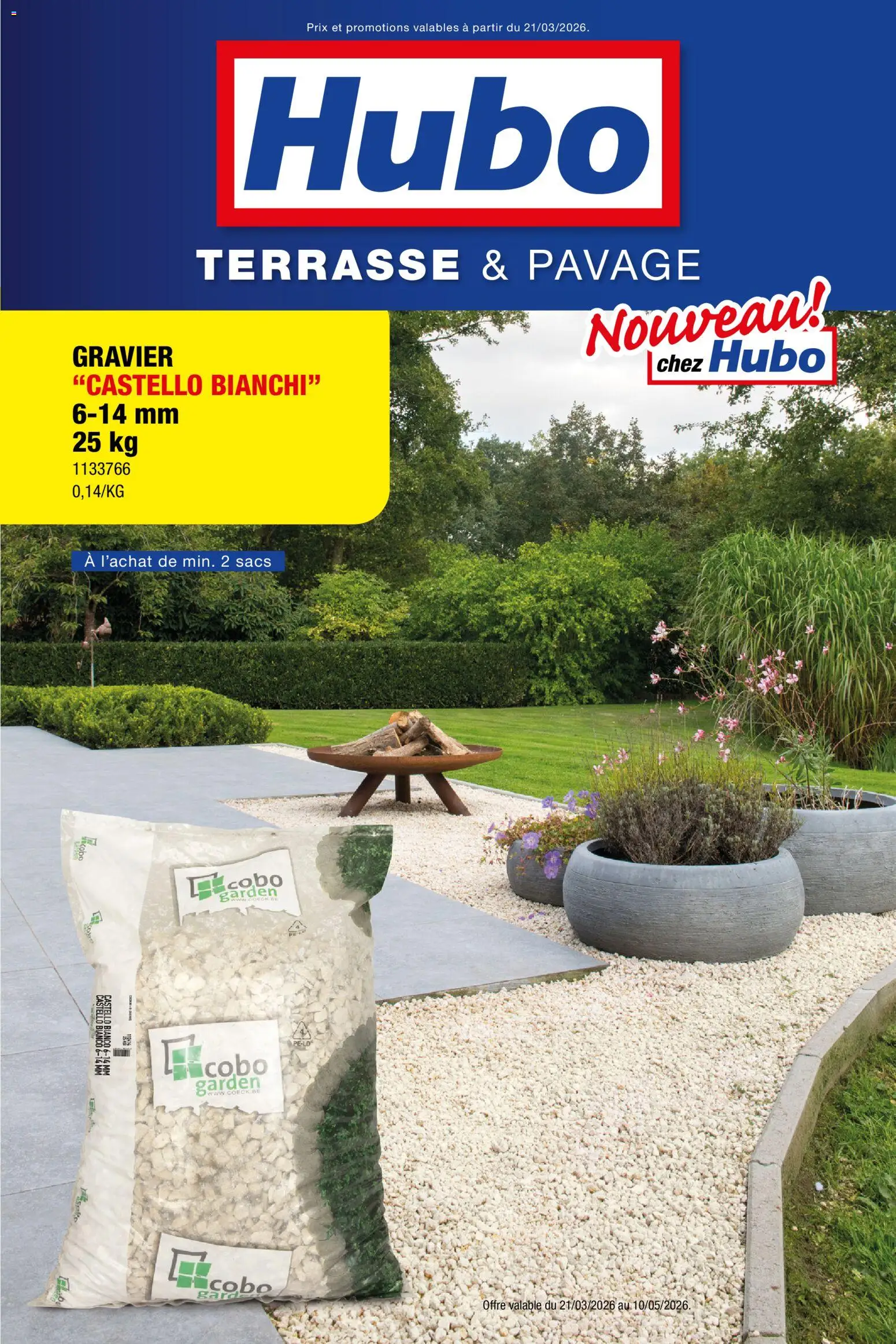 Voorbeeld van Hubo Terrasse et pavage van winkel Hubo geldig vanaf 21/03/2026