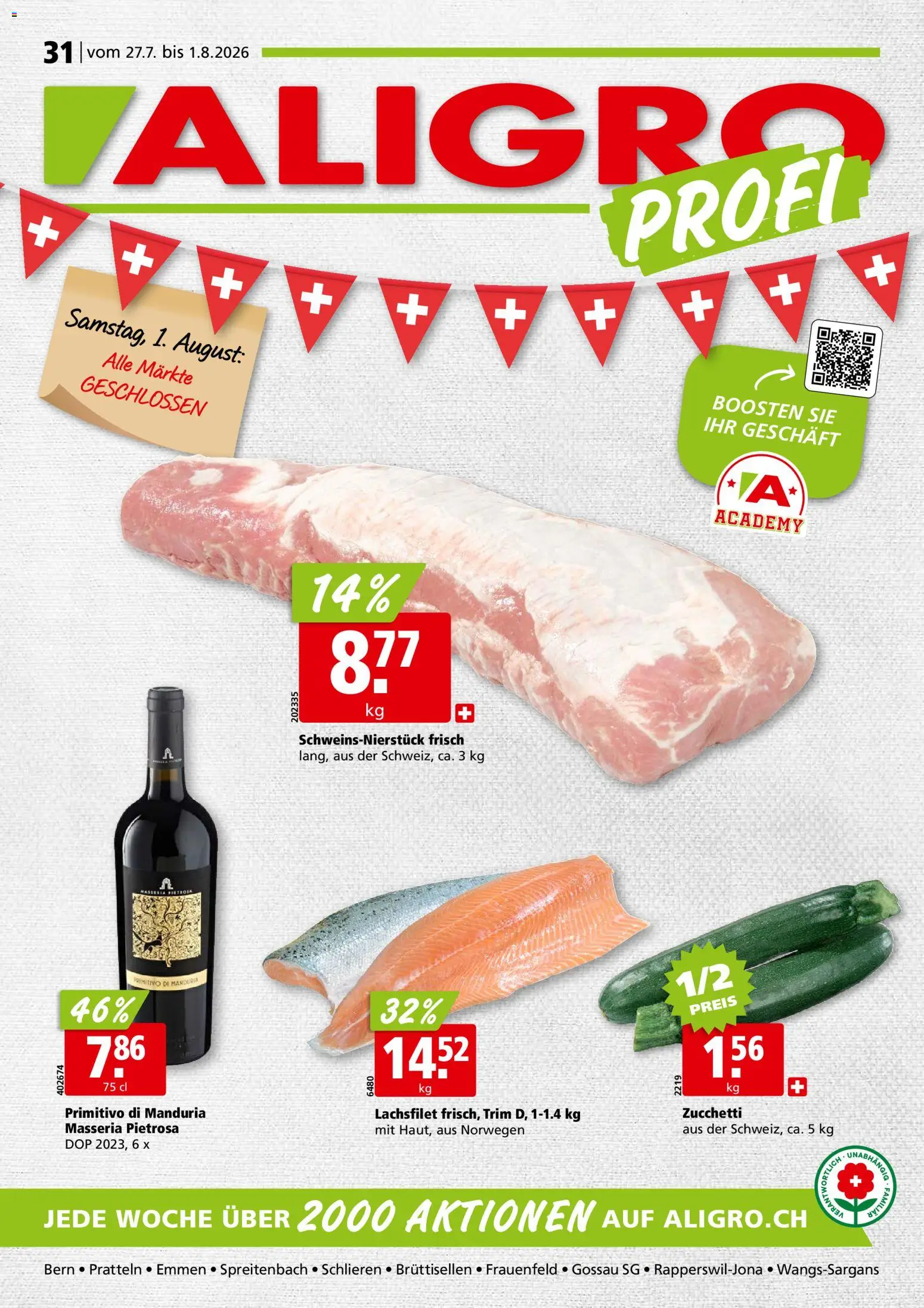 Vorschau des Merkblatts Aligro aktionen vom Shop Aligro gültig von 27.07.2026 bis 01.08.2026