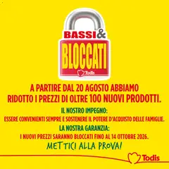 Anteprima dell'opuscolo Todis volantino Bassi & Bloccati dal negozio Todis valido da 20/08/2026