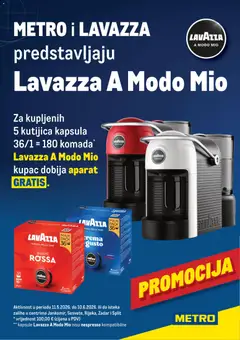 Pregled letka Metro Lavazza A Modo Mio trgovine Metro vrijedi od 11.05.2026