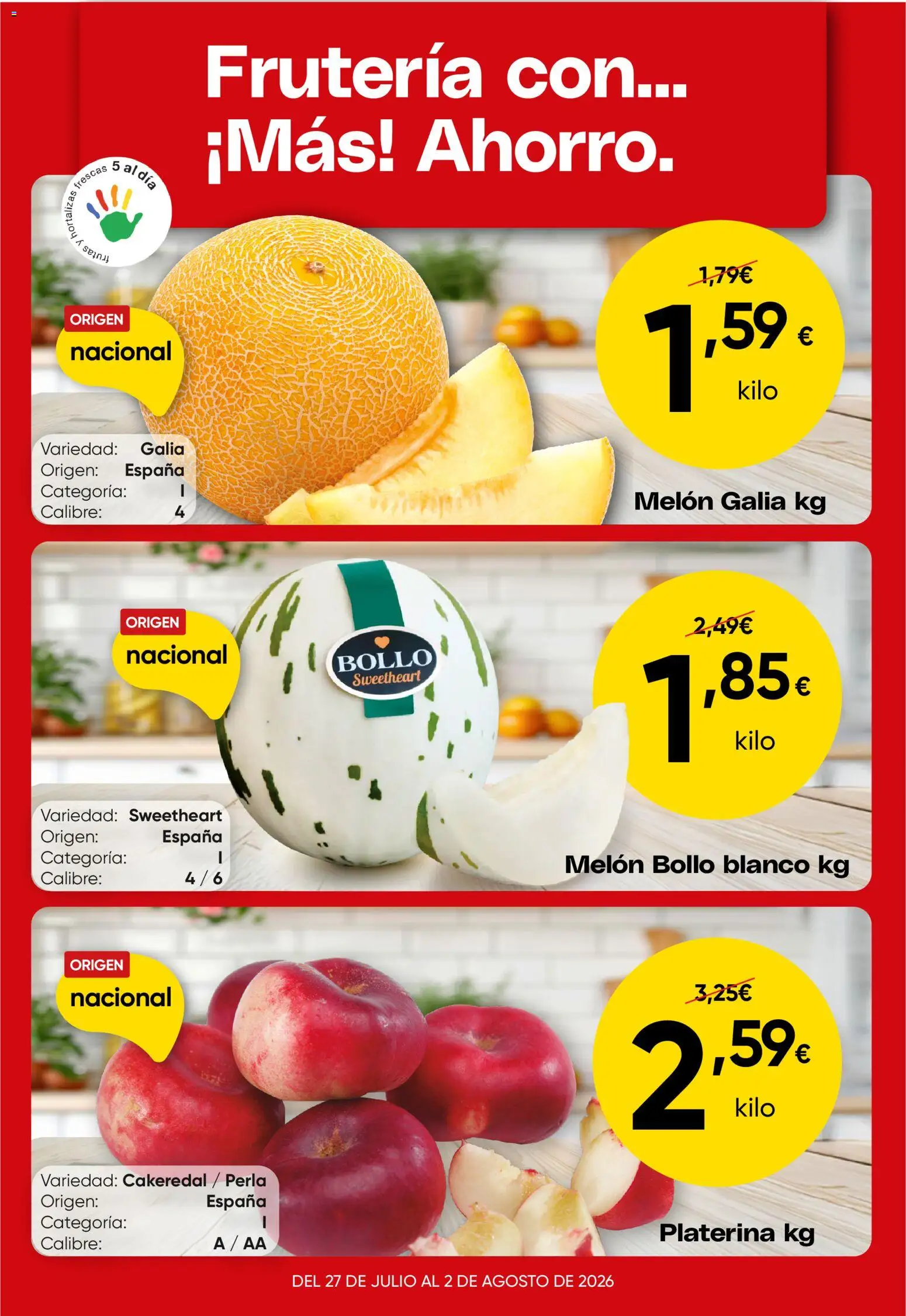 Vista previa del folleto de la tienda Froiz válido desde el 27/07/2026 - Melón