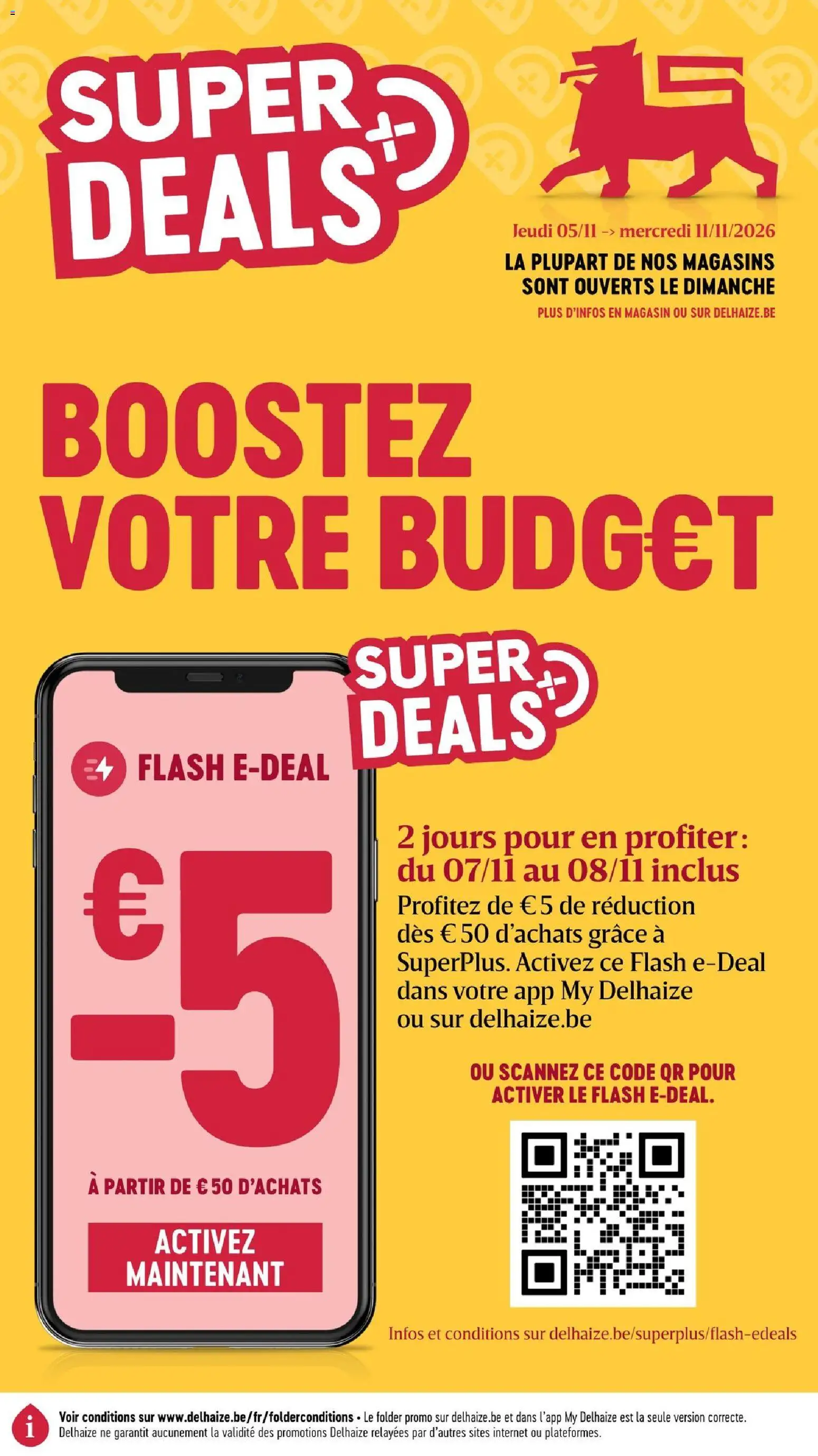 Voorbeeld van Delhaize Publicité van winkel Delhaize geldig vanaf 05/11/2026 - NOS, La