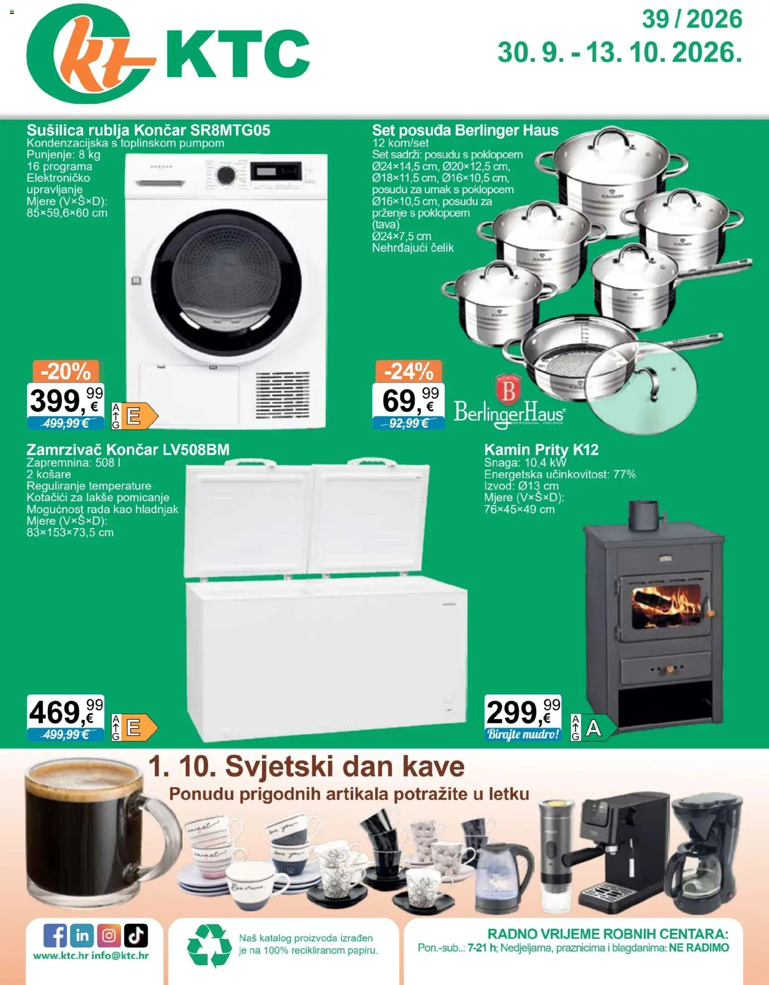 Pregled letka KTC Katalog tehnike i posuđa trgovine KTC vrijedi od 30.09.2026